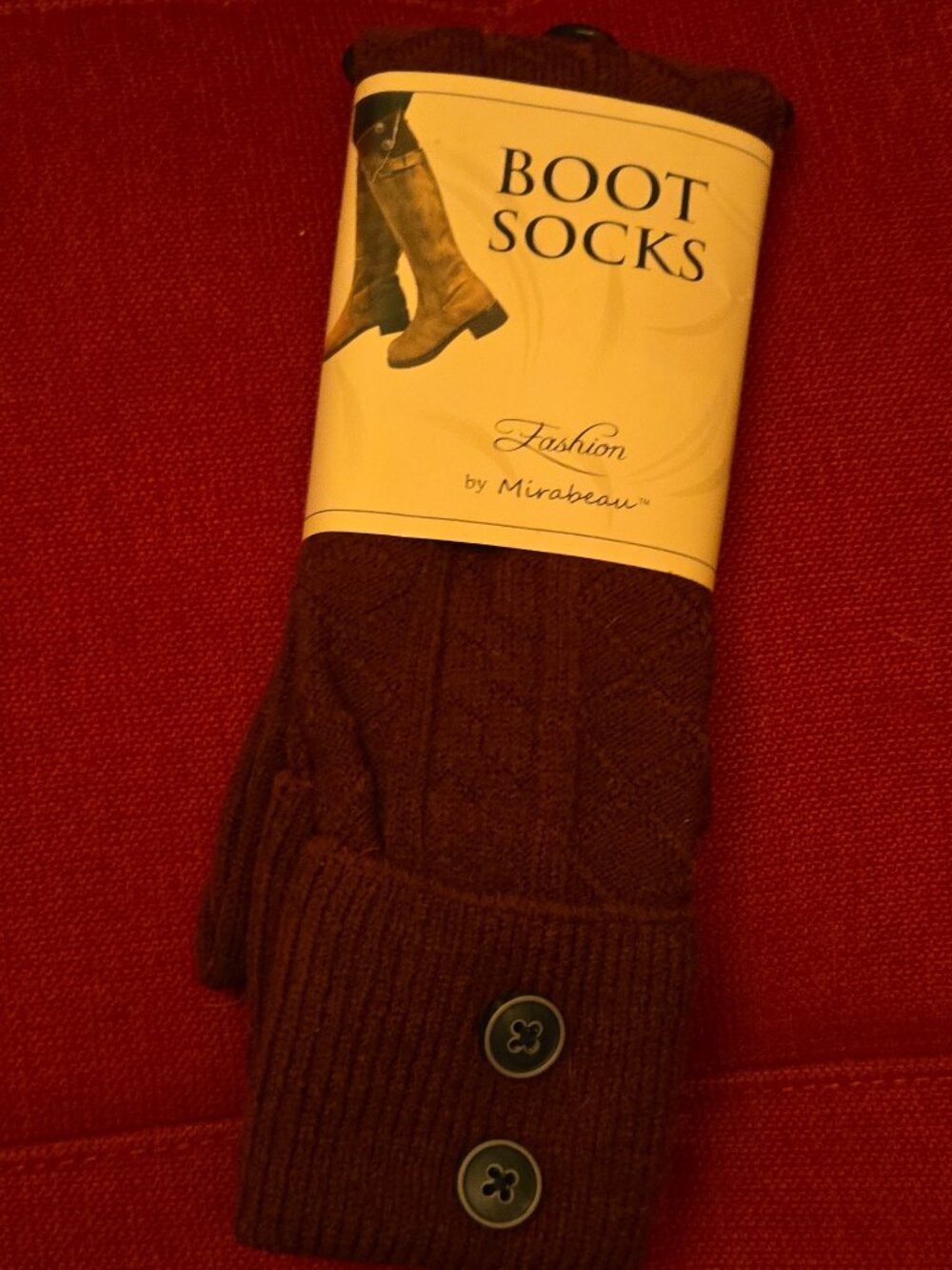 Mirabeau Marsha Bold Two-Button Women’s Boot Sock, fits women's 7-10